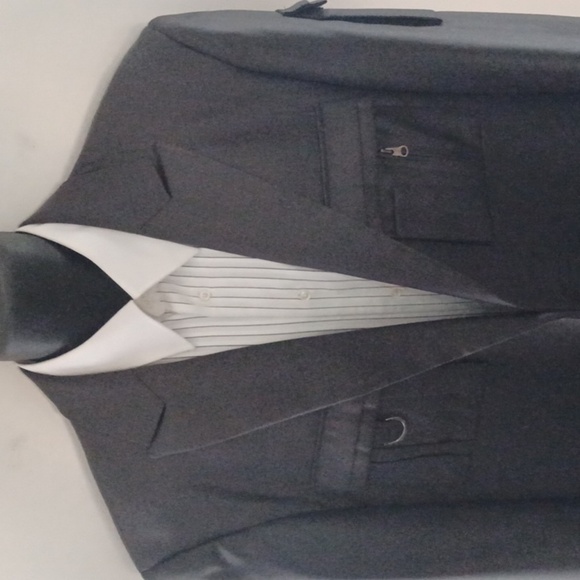 LANZINO UTILITARIAN Grey Blazer, XXL - Big & Tall - Picture 10 of 11